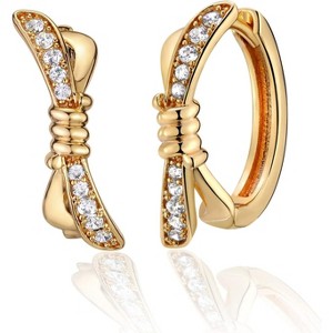 Cubic Zirconia Huggie Earrings 14k Gold Plated Tiny Earrings Small Huggie Hoop Earrings Simple Lightweight Hoops Gift for Women - 1 of 4