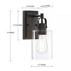 TOBILI 1-Light Bronze Bathroom Lighting over Mirrors Modern Vanity Light Fixtures with Clear Glass Shade - 4 of 4