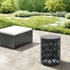 Naysaye Outdoor Patio End Table, Metal Side Table, Decorative Garden Stool for Home Lawn Garden Patio, Black, 13.75"*13.75"*18" - 2 of 4