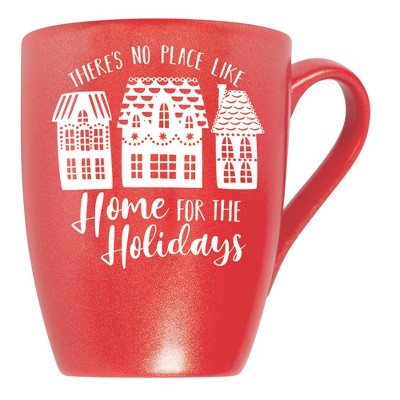 Elanze Designs There's No Place Like Home For the Holidays Crimson Red 10 ounce New Bone China Coffee Cup Mug