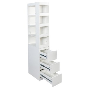 CLIHOME 70.87" H Display Storage Cabinet, 4-Tier Shelf, 3 Side Drawers & 4 Small Display Shelves, Modern Wooden Tall Bookshelf Bookcase - 1 of 4