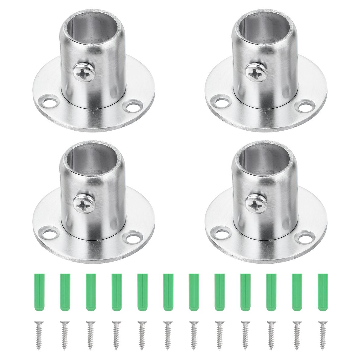 Unique Bargains Flange Closet End Supports Diameter Rod Bracket 4 Pcs