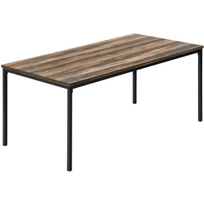 Contemporary Black Metal and Brown Laminate 3-Piece Table Set