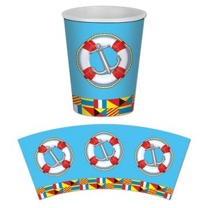 Beistle Nautical Beverage Cups, 9 Oz, 3 packs of 8 cups (24/Pkg) Multicolored - 1 of 1