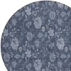 Denim Blue And Navy Blue Floral Washable Indoor Outdoor Area Rug - 4 of 4