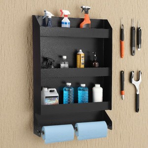 Wall-Mounted Metal Storage Cabinet, Aluminum Work Station with Flip-Up Shelf for Garage and Trailer - 1 of 4