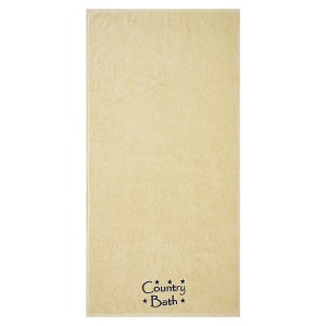 Navy Country Bath Stars Creme Bath Towel Set of 2 27x54 - 1 of 4
