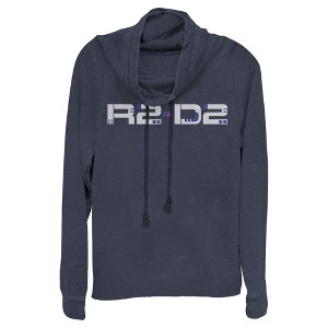 Juniors Womens Star Wars: The Rise of Skywalker R2-D2 Text Cowl Neck Sweatshirt - 1 of 3