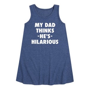 Girls' - Instant Message - King Of Dad Jokes Hilarious Graphic Sleeveless Aline Dress - 1 of 4