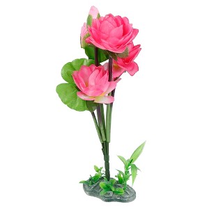 Unique Bargains Plastic Floral Plant Aquarium Fishbowl Landscape Decorative Ornament w/ Stand - 1 of 4