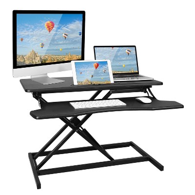 thumbnail image 2 of IMountek"Height Adjustable Standing Desk Converter For Dual Monitors & Laptop - Sit-Stand Riser Workstation"Black 2 of 9