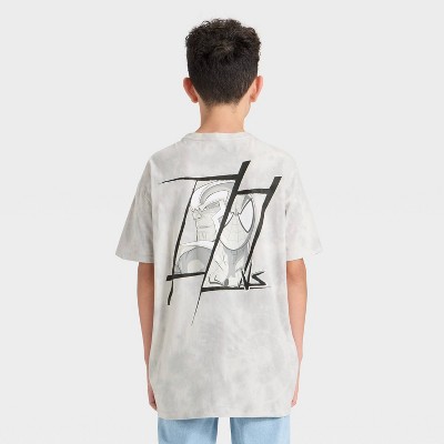 Boys' Marvel Front and Back Graphic Short Sleeve T-Shirt - Light Silver