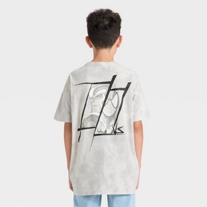 Boys' Marvel Front and Back Graphic Short Sleeve T-Shirt - Light Silver - 1 of 4