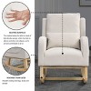 PAGED 27.5" Rocking Chair Modern High Backrest Accent Chair Reading Chair with One Lumbar Pillow, Two Side Pockets for Living Room - 2 of 4