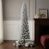HomeRoots 6' White Slender Flocked Fir Christmas Tree - 2 of 4