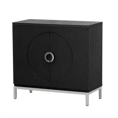 Bella Depot 34''W Cabinet with Solid Wood Veneer and Metal Leg Frame