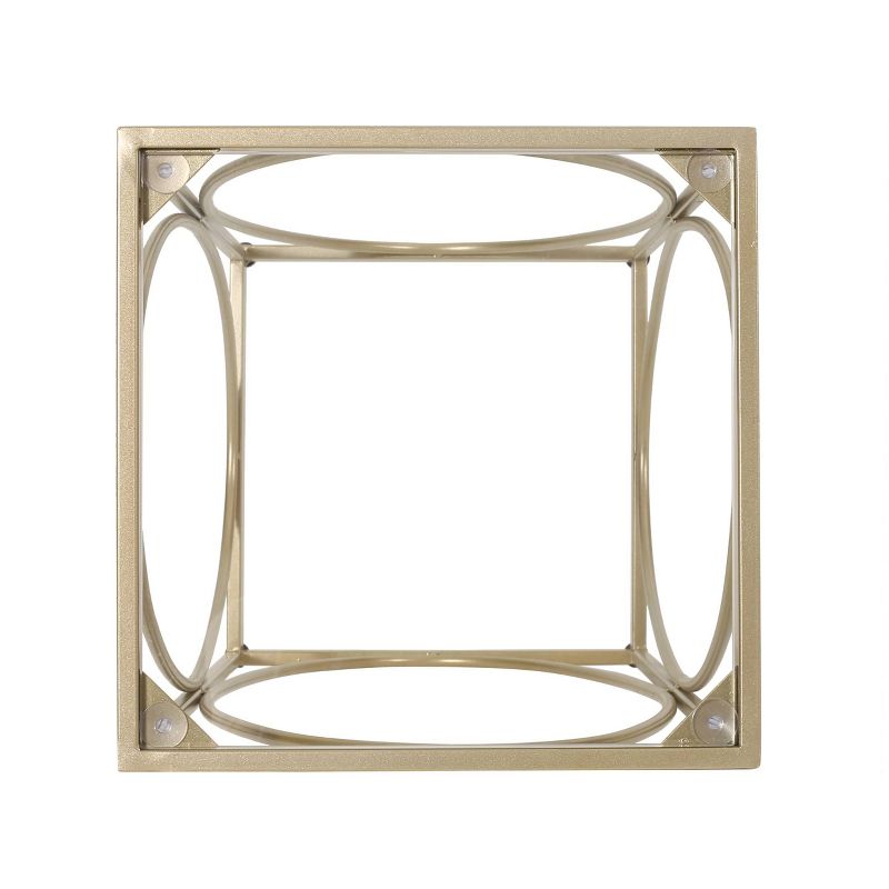 Bennion Modern Glam Glass Top End Table Champagne Gold/Black - Christopher Knight Home, 3 of 8