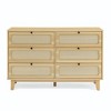 6 Drawer Dresser, Wooden Storage Cabinet With 6 Rattan Drawers, Adjustable Leg Height Sideboard Nightstand For Living Room - 4 of 4