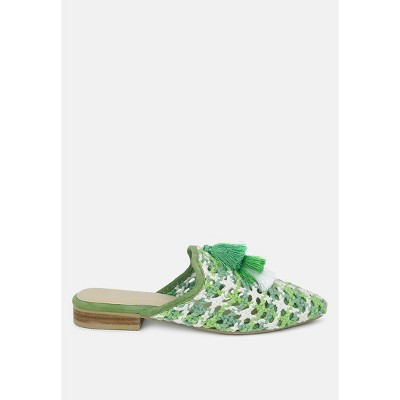 Mariana Woven Flat Mules With Women Tassels