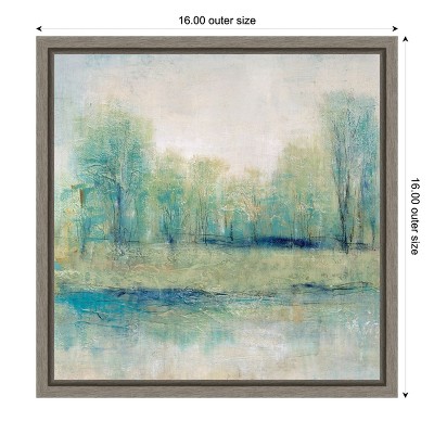 Seclusion Forest II Abstract Landscape Canvas Print with Gray Frame