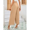 Women's Wide Leg Dress Pants High Elastic Waisted in The Back Business Work Trousers Long Straight Suit Pants - Khaki, 2XL - 2 of 4