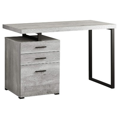 Monarch Specialties Computer Desk Home Office Laptop Left Right Set-Up Storage Drawers 48InchL Work Metal Laminate Grey Black Contemporary Modern