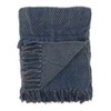 Saro Lifestyle Cotton Throw Blanket With Tufted Fringe Design, 50"x60", Blue - 2 of 4