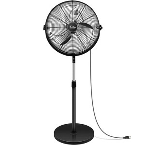 BestParts 20 Inch Pedestal Fan, High Velocity Standing Floor Fan, Heavy Duty Metal Air Circulator for Industrial & Home Use, 3-Speed, Black - 1 of 4