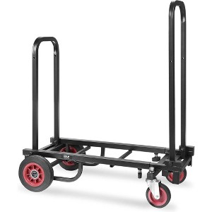 Pyle Portable Utility Cart - Adjustable 8-in-1 Folding Multi-Cart, Hand Truck/Dolly/Platform Cart (PKEQ38) - Black - 1 of 4
