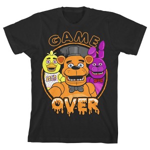 Five Nights at Freddy's Game Over Character Circle Boy's Black T-shirt - 1 of 3