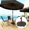 Outsunny Round Patio Umbrella Base with Wheels, 46 lbs Resin Umbrella Stand Base, Patio Umbrella Holder for 1.3"/1.5"/1.9" Umbrella Poles - 3 of 4