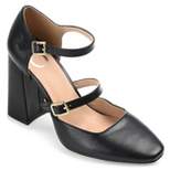Journee Collection Womens Isadorah Mary Jane Mid Block Heel Square Toe Pumps