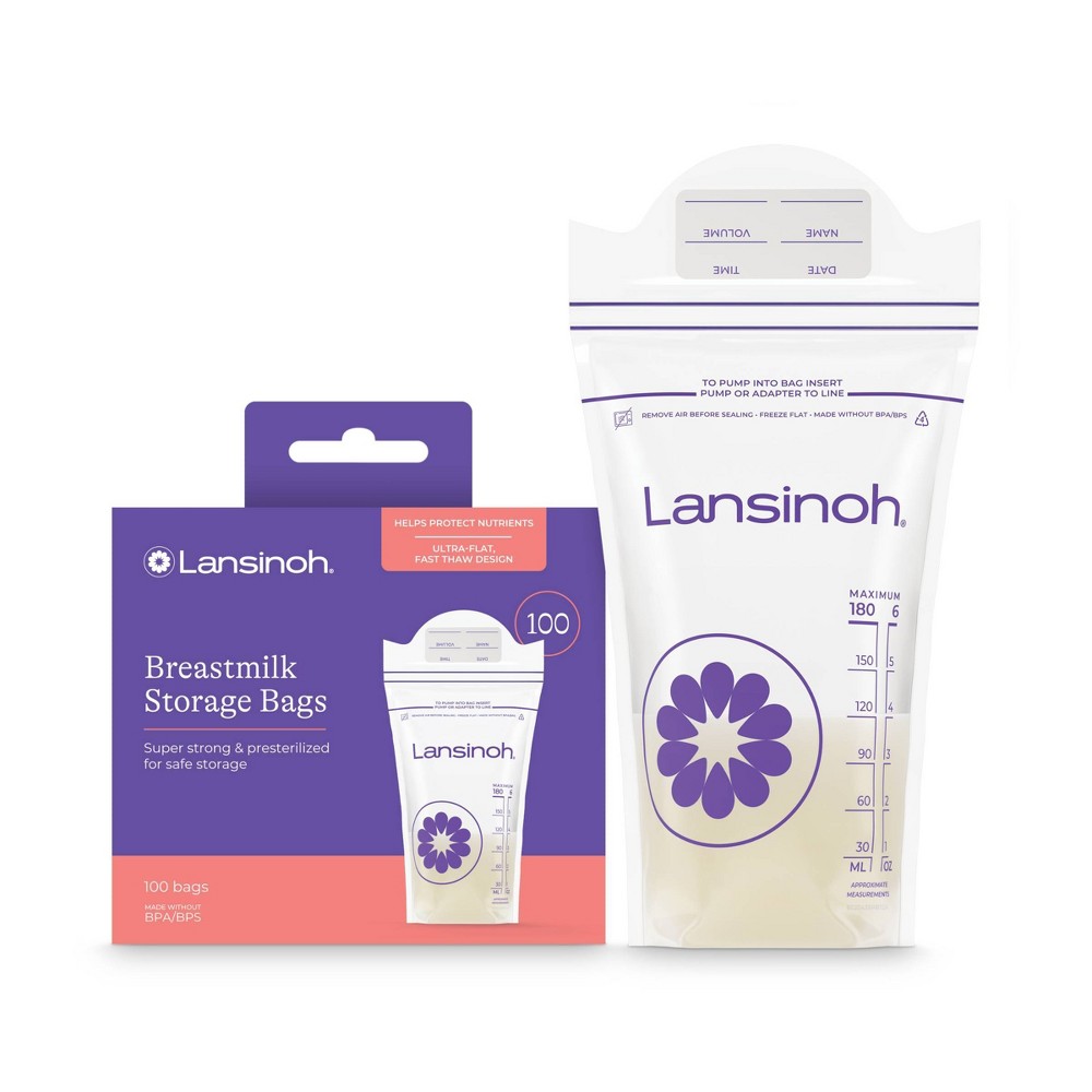 Photos - Kids Tableware Lansinoh Breast Milk Storage Bags - Fast Freeze & Thaw - 100ct 