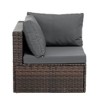 Syemin 5PCS Patio Seating Rattan Furniture Set Sectional Sofa Cushioned Garden, Tempered Glass Table, Grey, 28.94"*28.55"*24.8" - 4 of 4