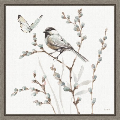 Amanti Art A Country Weekend XVII (Bird and Butterfly) by Lisa Audit Canvas Wall Art Print Framed 16 x 16-in.