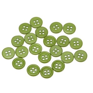 Unique Bargains Sewing Resin Round Flat 4-Hole Replacement Craft Buttons 20 Pcs - 1 of 4