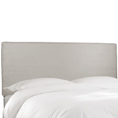 Queen Harper Box Seam Headboard Light Gray Velvet - Skyline Furniture