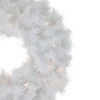 Northlight Pre-Lit White Alaskan Pine Artificial Christmas Wreath - 24" - Warm White LED Lights - 4 of 4