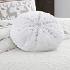O Christmas Round Metalic Snowflake Pillow R16 - 3 of 4