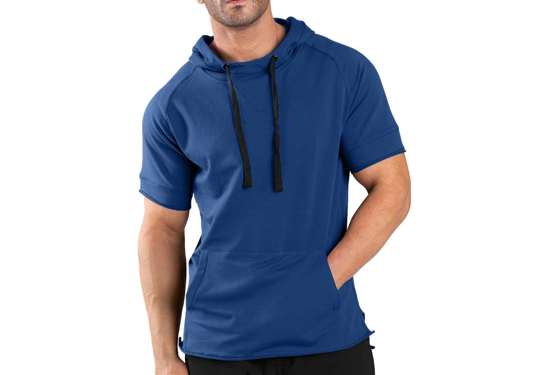 COOFANDY Men's Short Sleeve Hoodie Workout Gym Sweatshirt Muscle Fit Fashion Athletic Hoodies Pullover Hooded T-Shirts