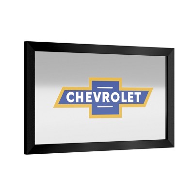 Chevrolet Super Service Black Framed Rectangular Wall Mirror