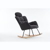 Kumasinova Plush Teddy Fabric Modern Accent Rocing Chair with Headrest&Anti-Slip Pads,Versatile Armchair Rocker with 250lbs Capacity - 4 of 4