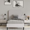 Merrick Lane Platform Bed with Headboard - Upholstered Frame - 14 Wooden Slats - No Box Spring Required - 2 of 4