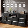63” Long Dresser TV Stand for 65 to 75 inch TV Black Dresser with 10 Fabric Drawers Chest Closet Center with Power Outlet LED Light - 3 of 4