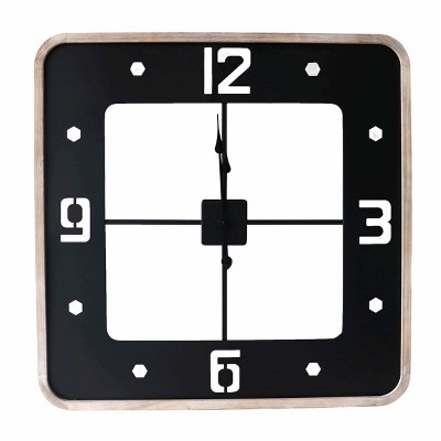 VIP Metal 24 in. Black Framed Wall Clock