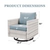 Outdoor Patio Swivel Chair Glider Chair with Removable Cushions for Porch - 2 of 4