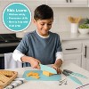 Kids Safe Plastic Kitchen Knives Cutting Board Apron Chef Hat Real Com –  BudgetnBuy