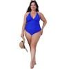 Agnes Orinda Women's Plus Size Two Piece Halter Swimdress Bathing Suits with Bottom Beach Bikini Sets - 3 of 4