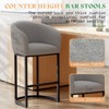 AMERLIFE Modern Counter Bar Stools, Boucle Chair with Arms, Footrest, 28" Upholstered Back - 4 of 4
