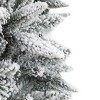 LuxenHome 7Ft Pre-Lit Artificial Flocked Christmas Tree, Artificial Christmas Tree with Metal Stand Green - 4 of 4